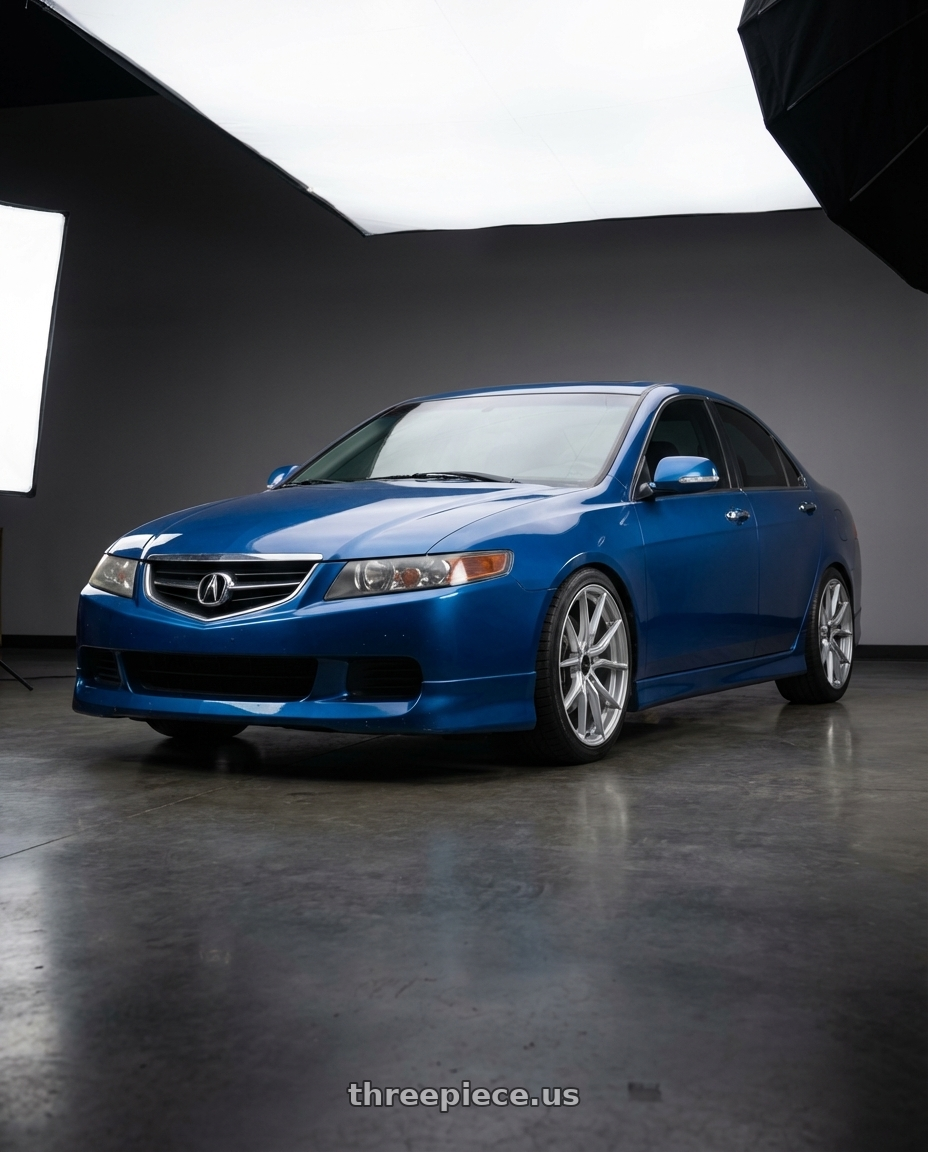 2005 Acura tsx  with Advanti Racing 80S Hybris 5X112 18x8 +45 Silver with Machined Face wheels
