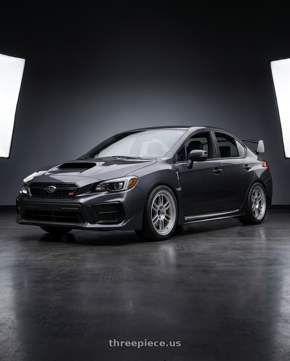 2021 Subaru WRX with Enkei RPF1 5x114.3 18x9.5+38 Silver wheels