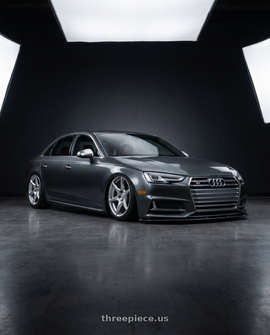 2023 Audi S4 B9 with Kansei K11S Tandem 5X112 19x10.5 22 Hyper Silver wheels