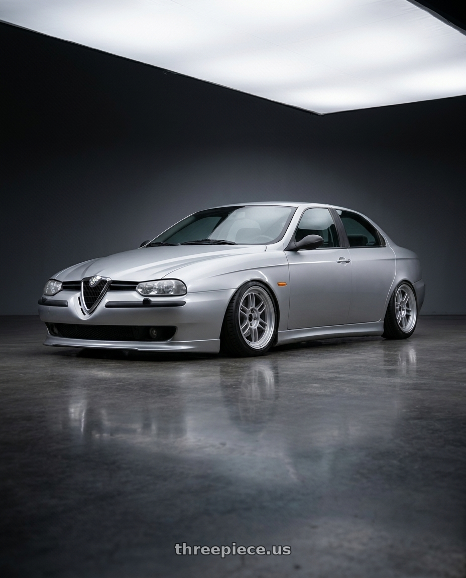 1998 Alfa romeo 156 with Enkei RPF1 4x100 17x7+43 Silver wheels