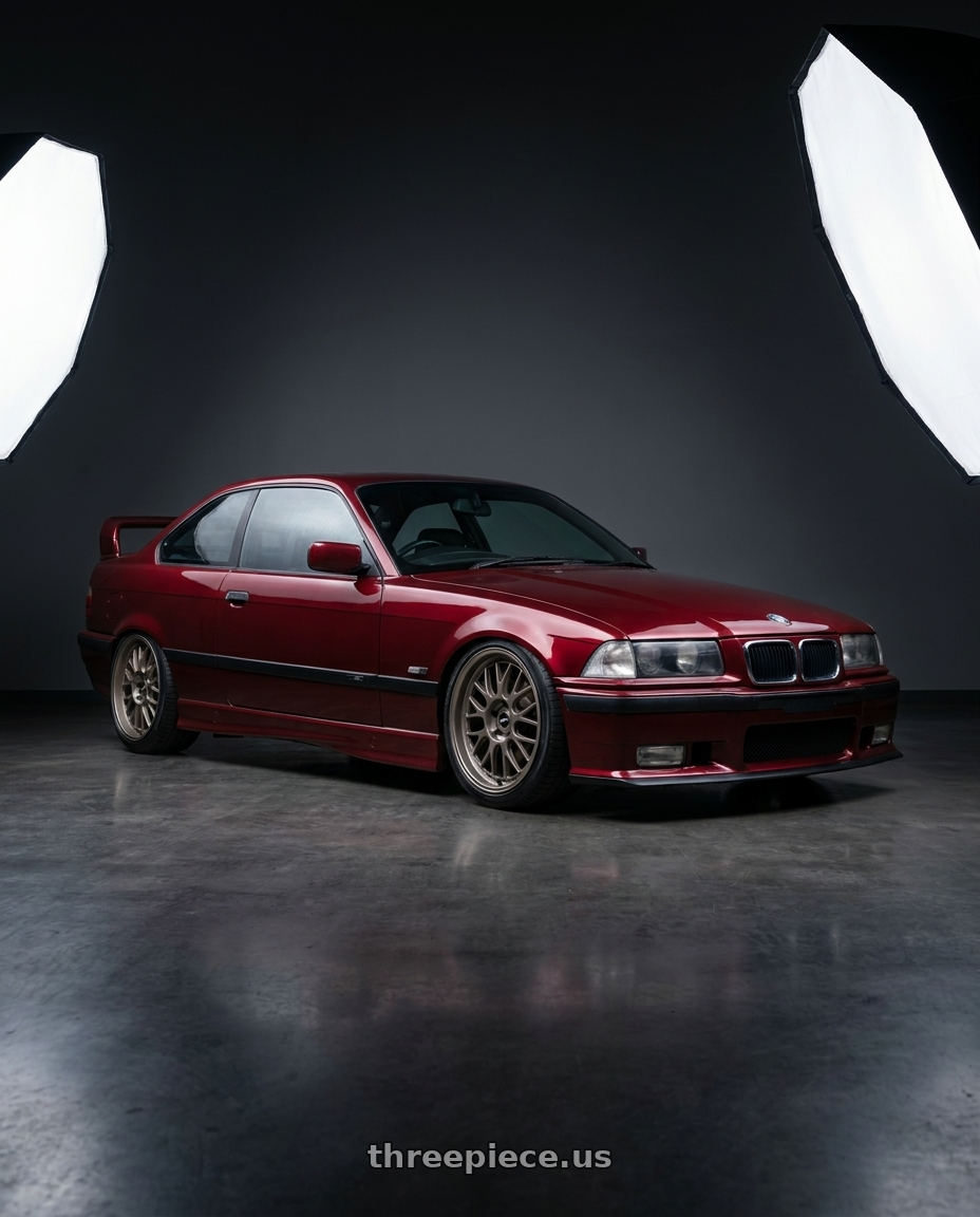 1996 BMW E36 328is with fifteen52 HOLESHOT 5x108 19x9 +45 MAGNESIUM GREY (SATIN BRONZE) wheels