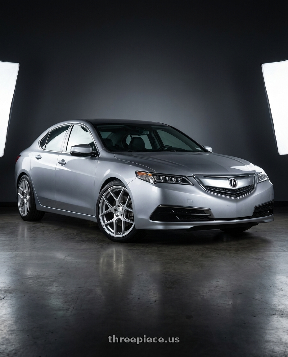 2019 Acura TLX with Aodhan AFF2 5x114.3 19x9.5+35 Gloss Silver Machined Face wheels