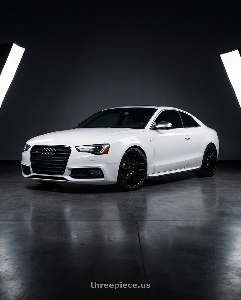 2010 audi s5 with DOLCE PERFORMANCE MONZA 5x112 19x8.5 +28 Gloss Black wheels