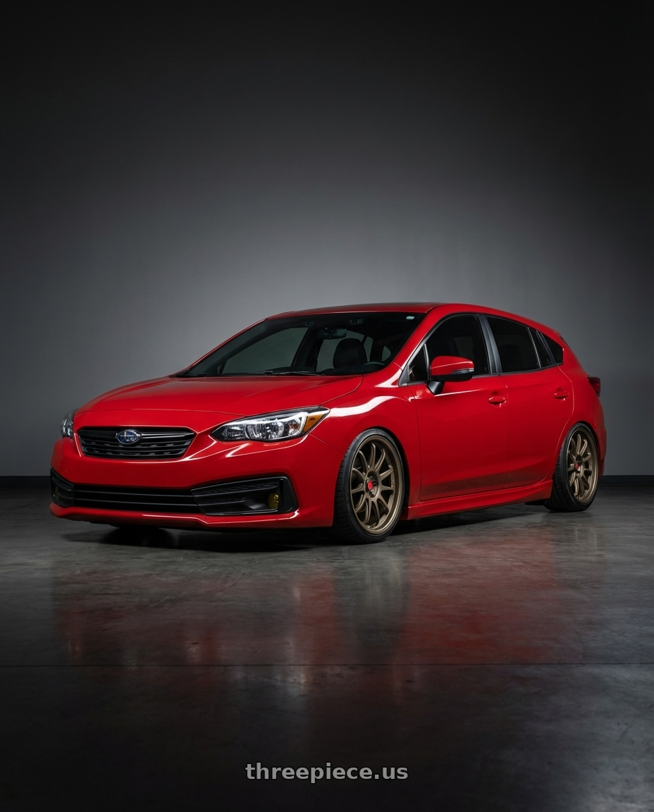 2022 Subaru Impreza Sport Hatchback with Aodhan AH07 5x100 18x8.5+35 Textured Bronze wheels