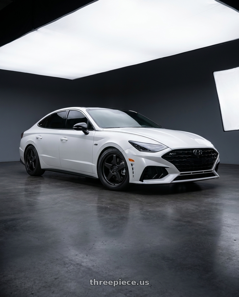 2021 Hyundai Sonata N-Line with KATANA RACING KR03 5x114.3 18x8 +40 Glossy Black wheels