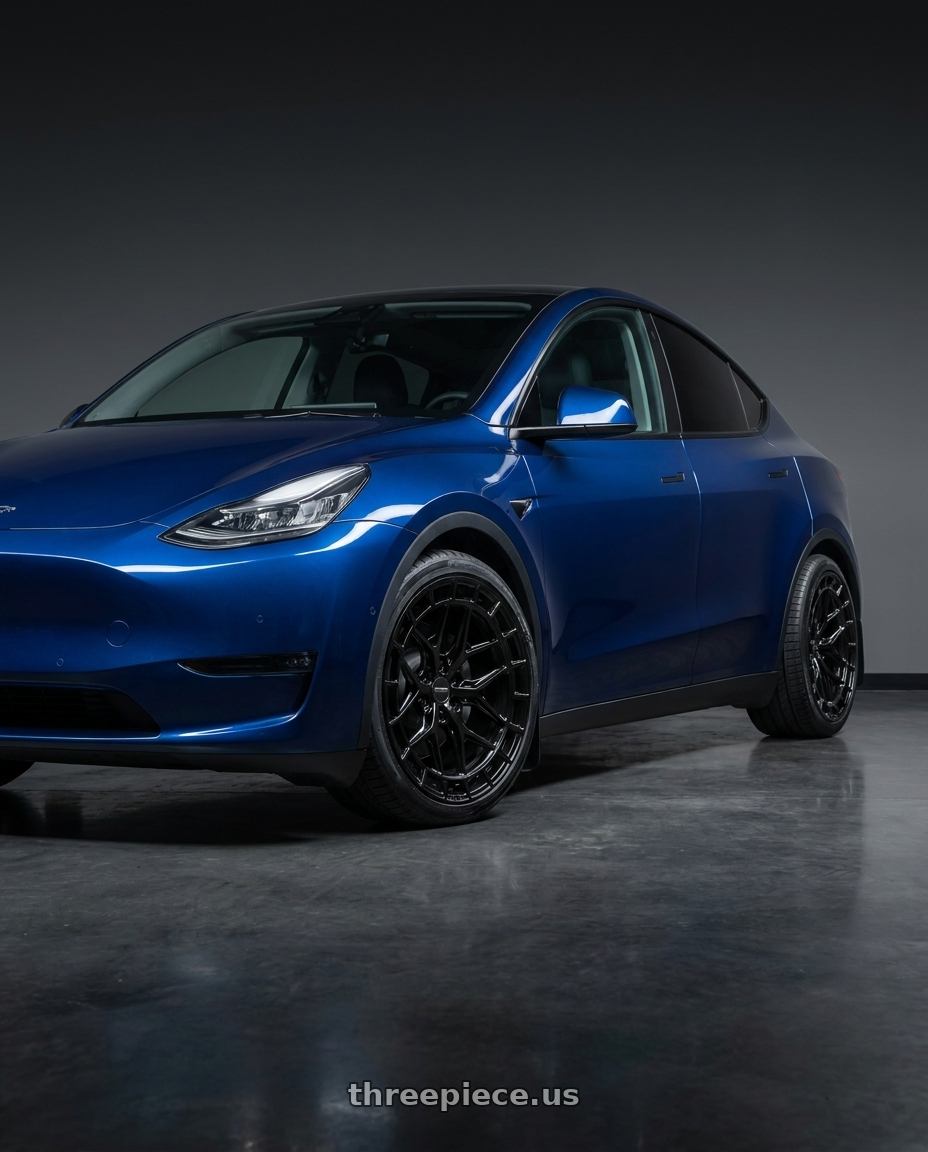 2022 Tesla Model Y with VOSSEN HFX-1 6X135 20x9.5 +15 SATIN BLACK wheels