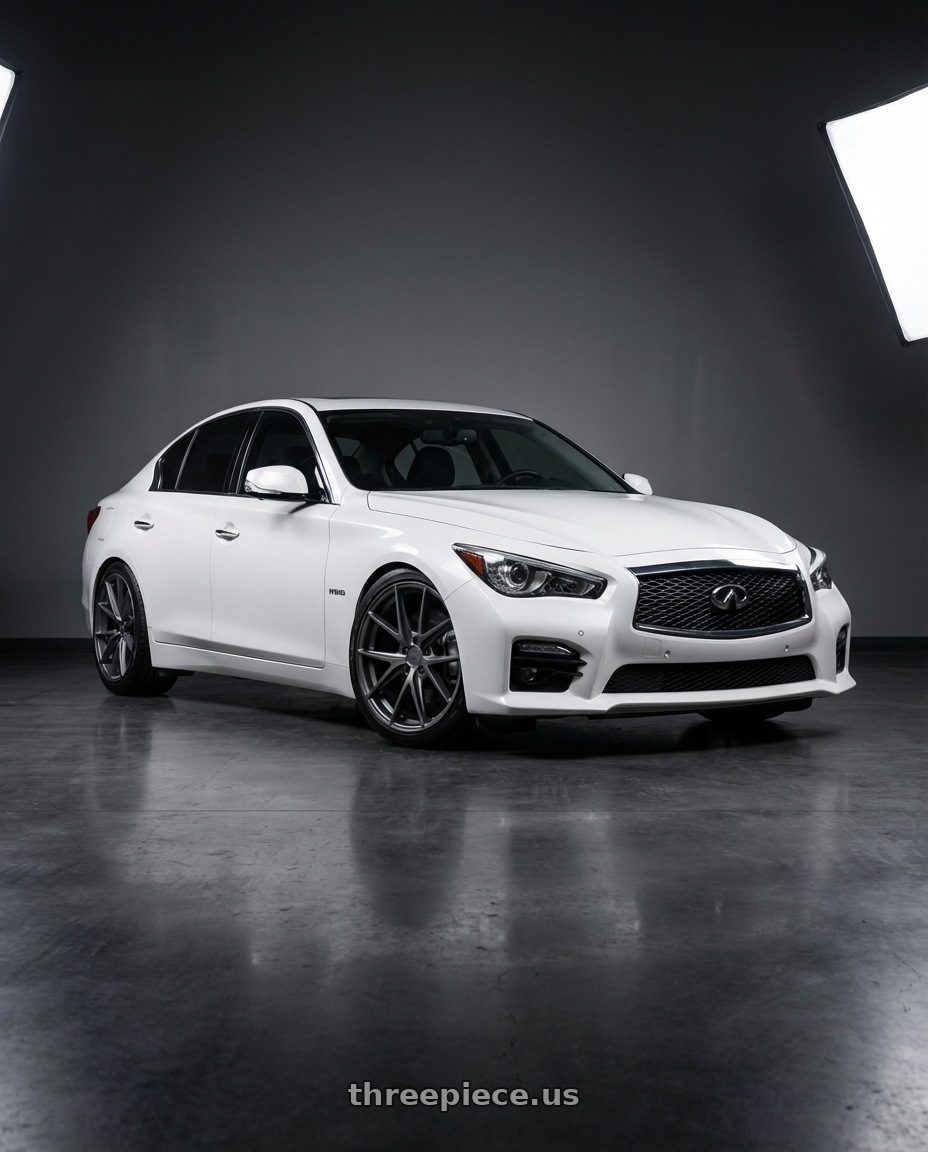 2020 Infiniti Q50 with Niche 1PC M116 MISANO 5X114.3 19X8.5 +33 MATTE GUN METAL wheels