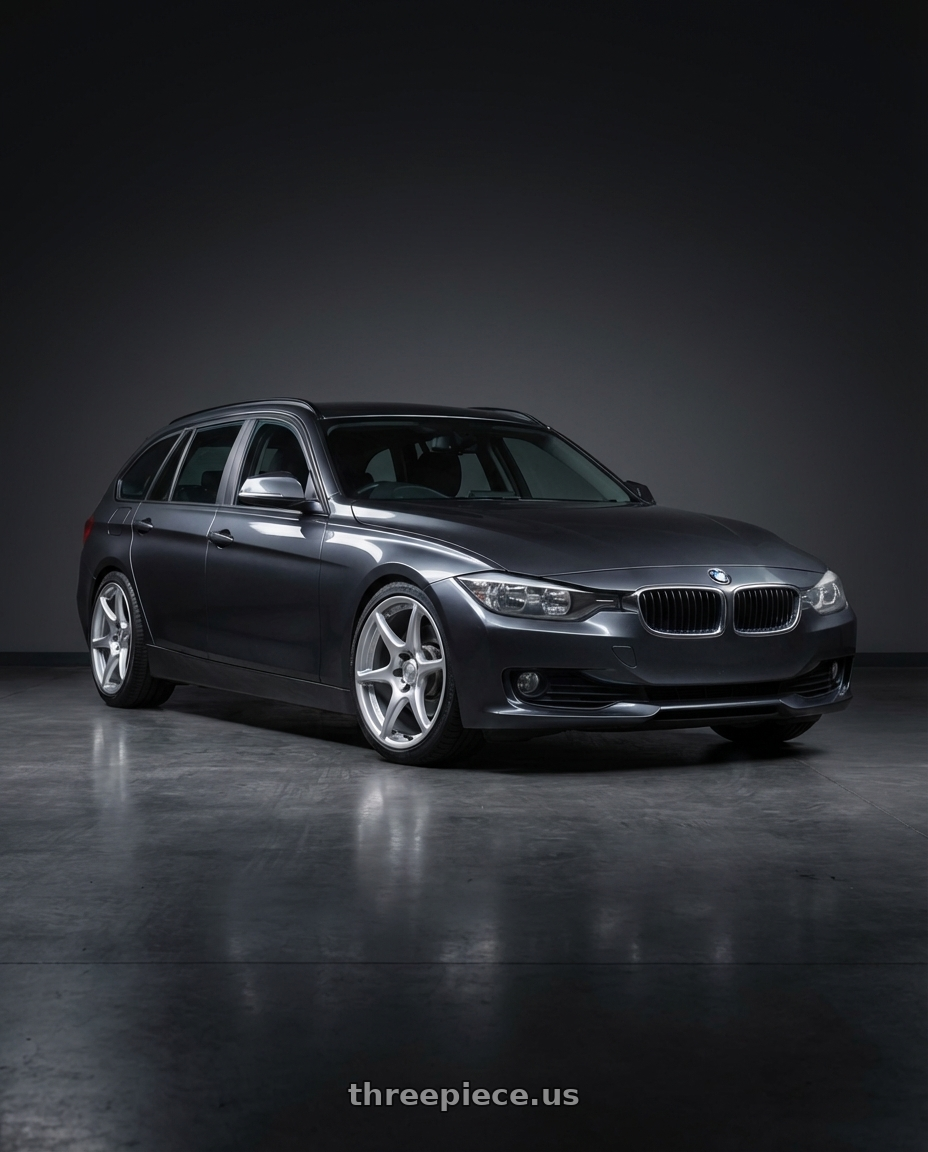 2016 BMW 3 Series F30 with Kansei K11S Tandem 5X120 19x9.5 22 Hyper Silver wheels