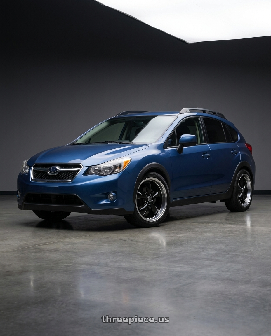 2015 Subaru Xv with American Racing AR105 TORQ THRUST M 5X127 18X8 0 GLOSS BLACK W/ MACHINED LIP wheels