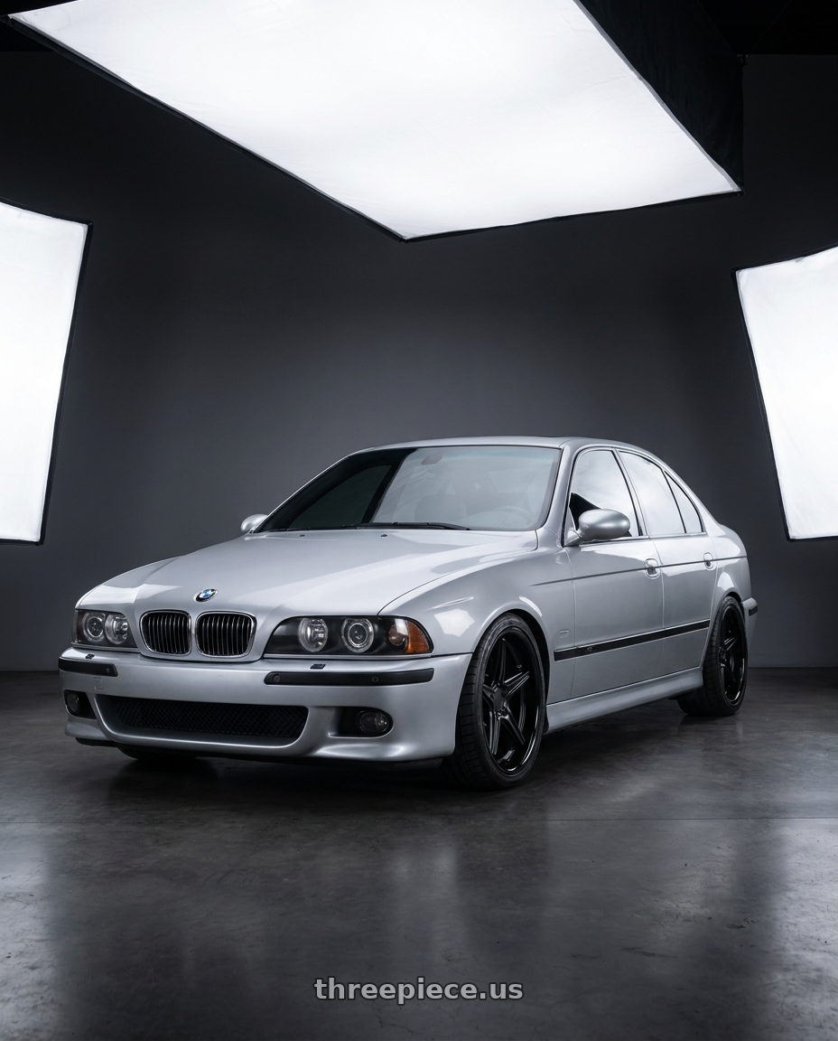2003 BMW M5 with TSW LAUNCH 5X120 19X9.5 +20 MATTE BLACK WITH GLOSS BLACK LIP wheels
