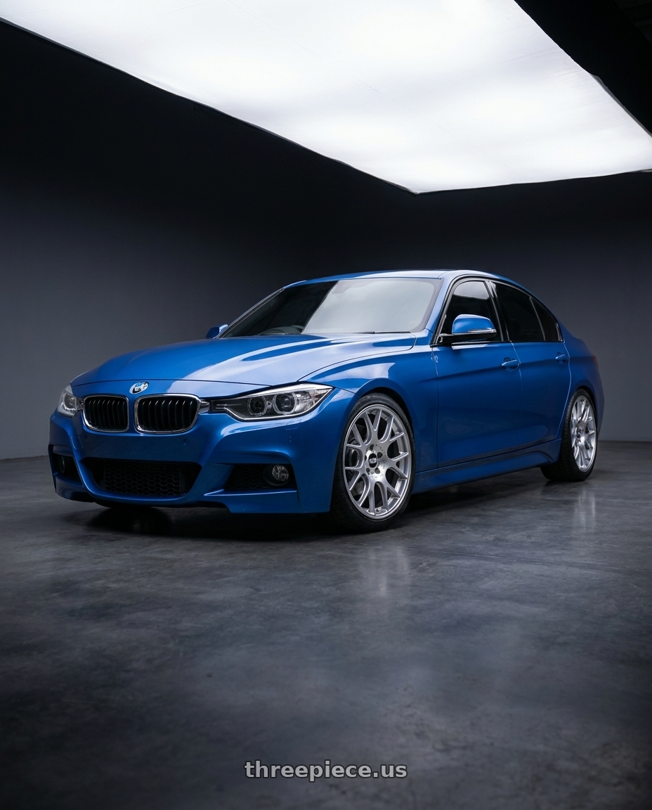 2016 BMW 330i F30 Estoril with BBS CH-R 5x120 18x8 +40 Brilliant Silver Polished Rim Protector wheels