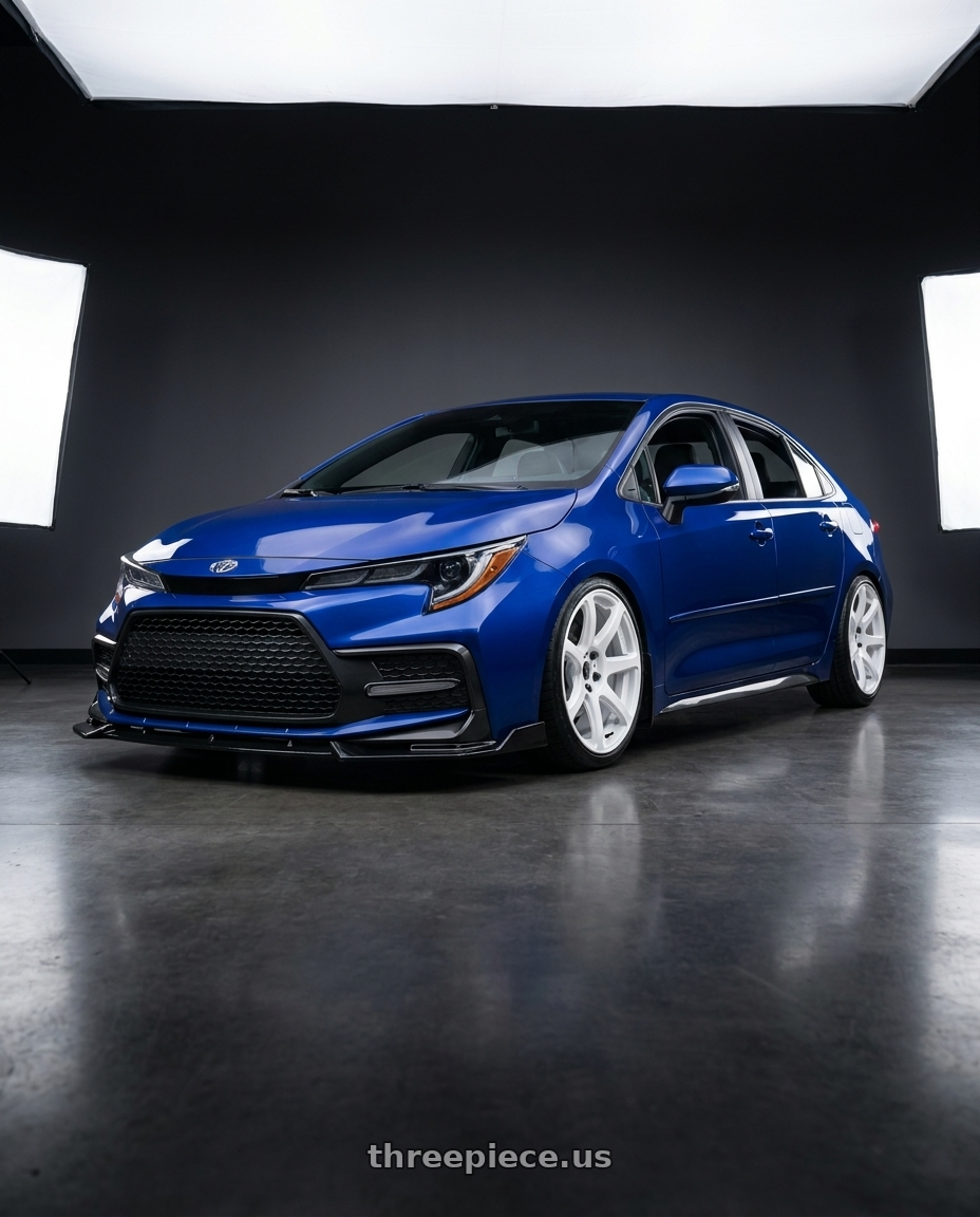 2021 Toyota Corolla  with Work Emotion T7r 5x100 18x9.5 +22 White wheels