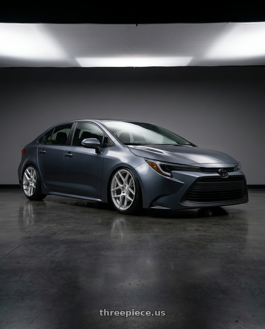 2025 Toyota Corolla with Aodhan AFF2 5x120 19x9.5+35 Gloss Silver Machined Face wheels