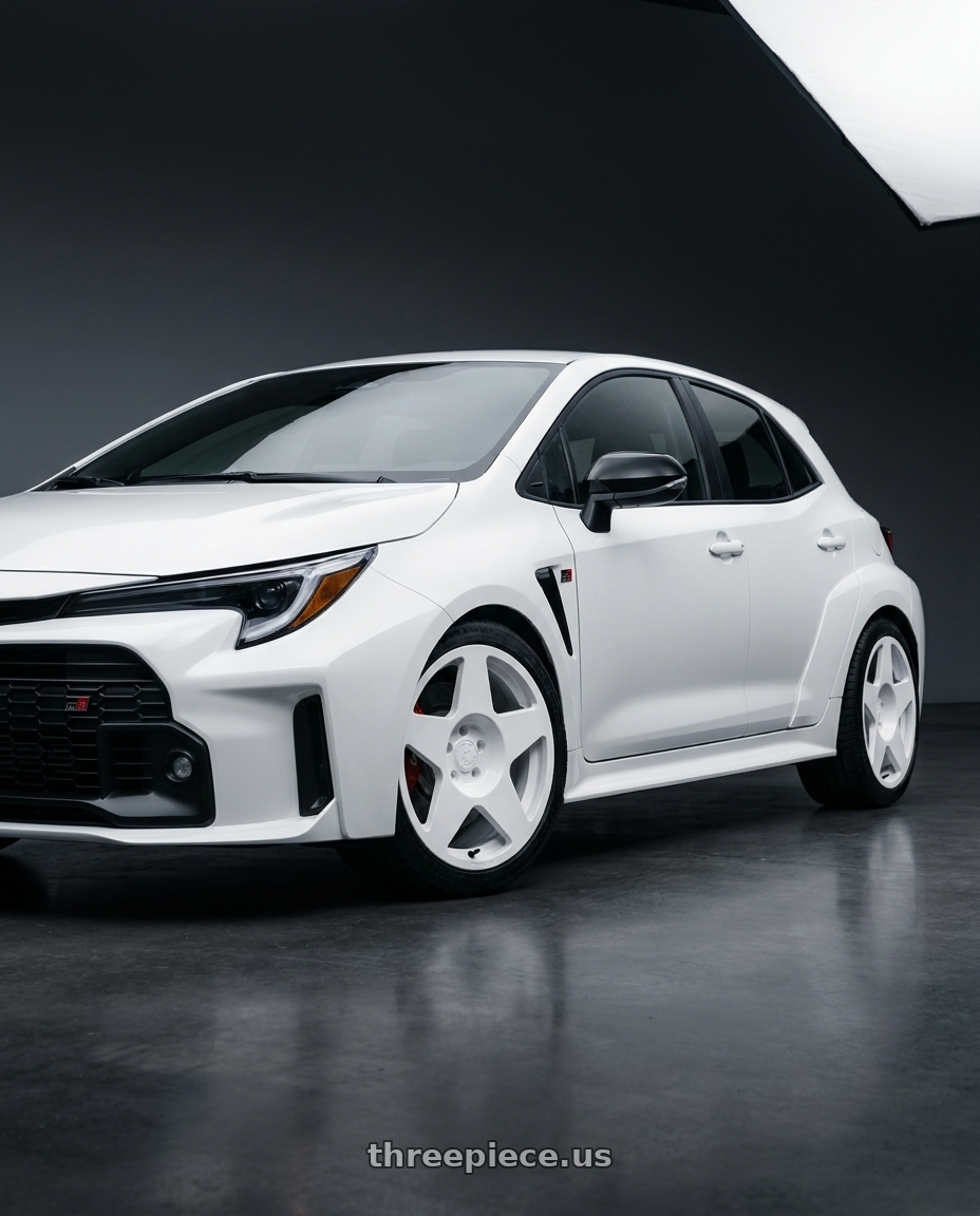 2026 Toyota GR Corolla with fifteen52 TARMAC 5x114.3 18x8.5 +30 RALLY WHITE (GLOSS WHITE) wheels
