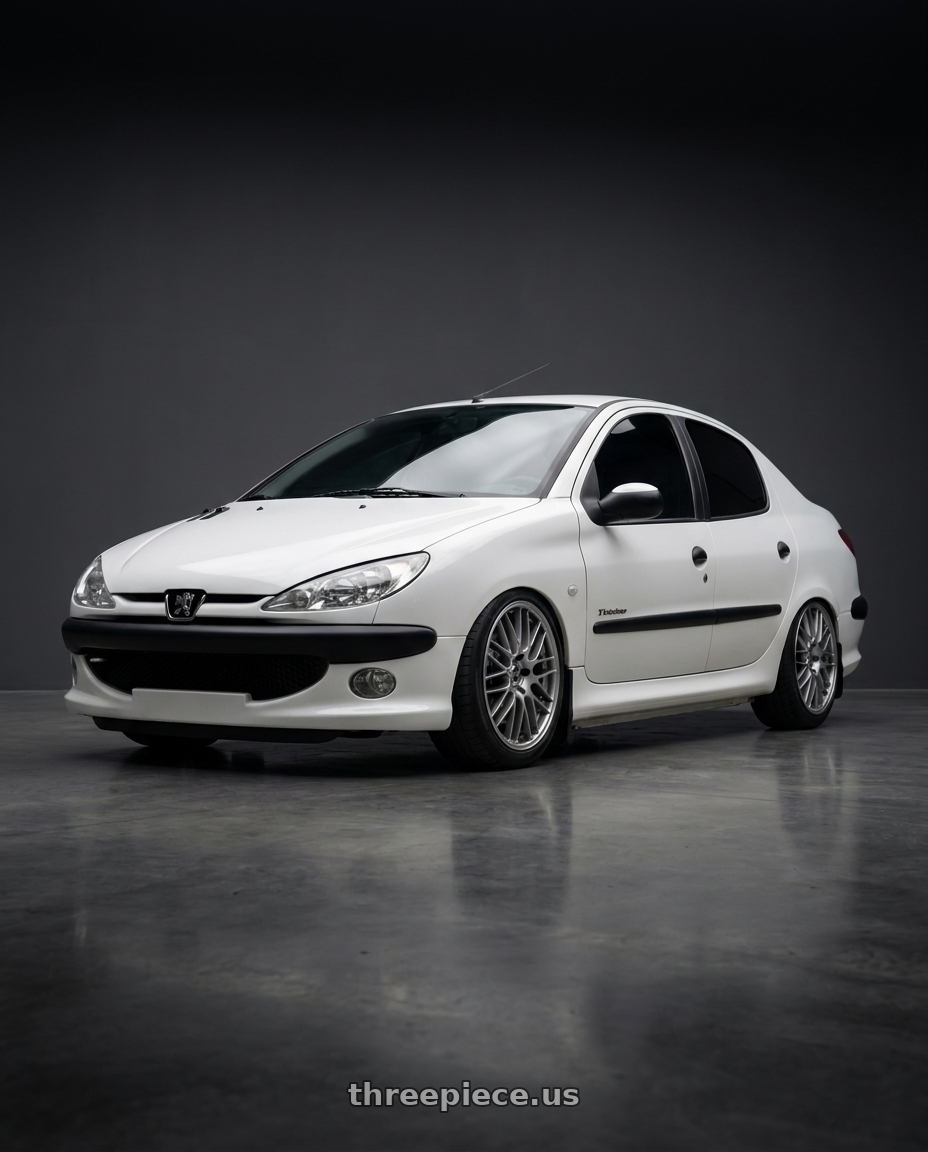 2011 Peugeot 206 SD with Enkei EKM3 5x100 17x7+45 72.8 Hyper Silver wheels