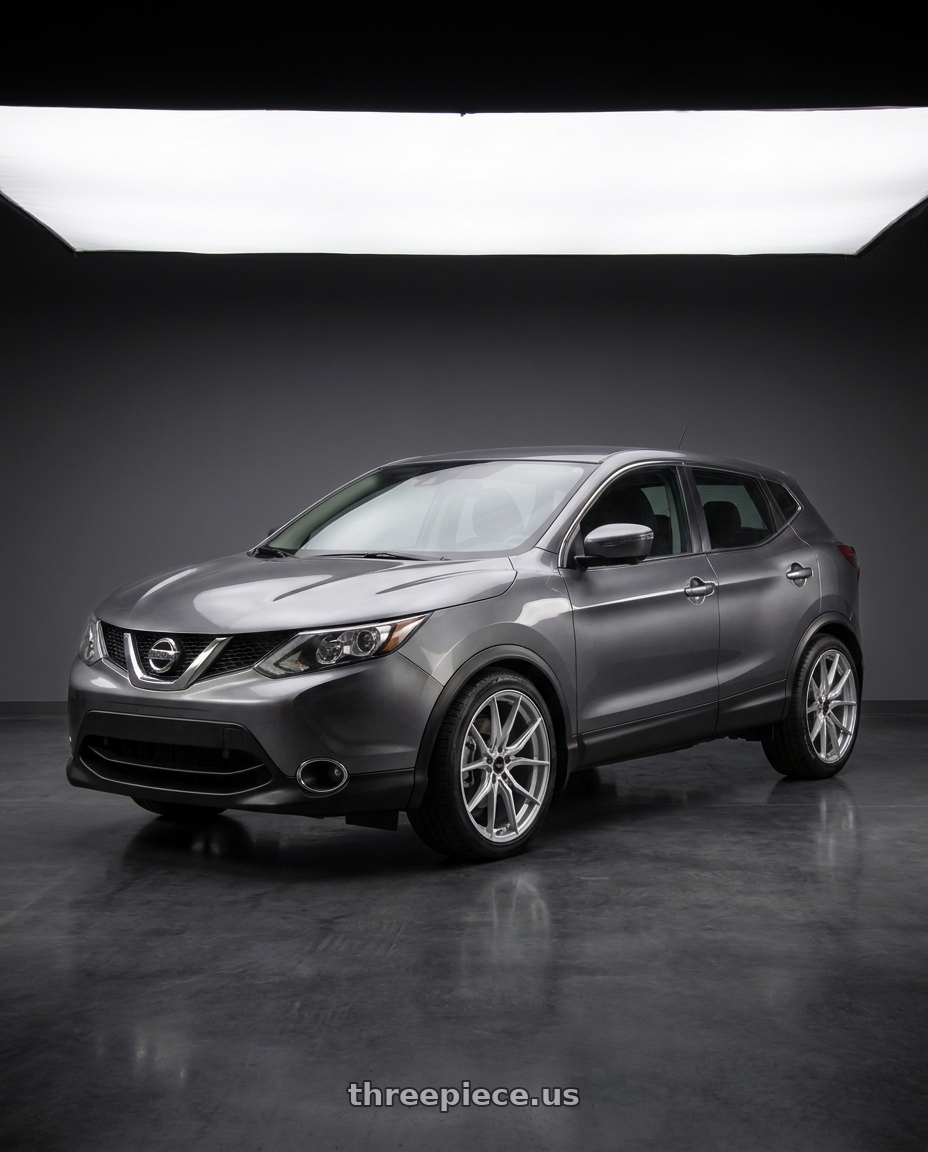 2017 Nissan Qashqui with Advanti Racing 80S Hybris 5X115 18x8 +35 Silver with Machined Face wheels