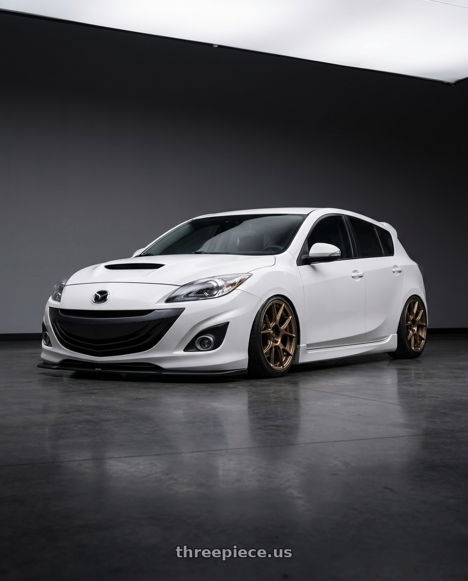 2012 Mazda Mazdaspeed3 with Konig Ampliform 5x114.3 18x9.5+25 Gloss Bronze wheels