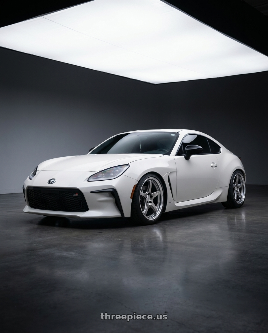 2023 Toyota GR86 White with Work T5R 2P 5x100 18x7.5 +45 GT SILVER wheels