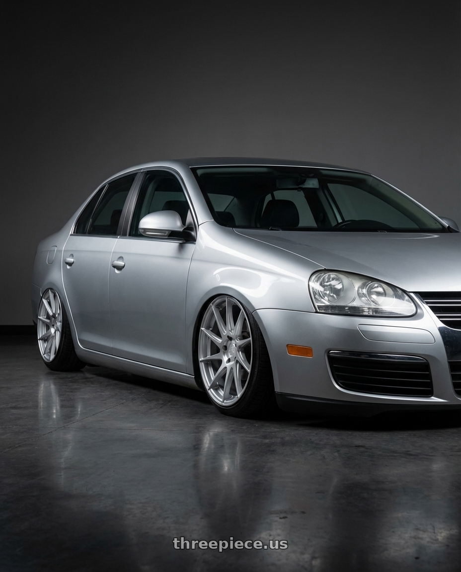2009 Volkswagen Jetta GLI MK5 with Aodhan AH09 5x112 18x8.5 +35 Gloss Silver Machined Face wheels