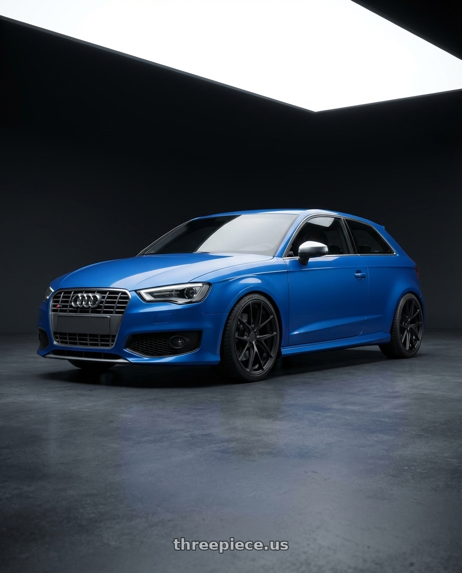 2019 Audi S3 8V with Niche 1PC M117 MISANO 5X112 18X8 +30 MATTE BLACK wheels
