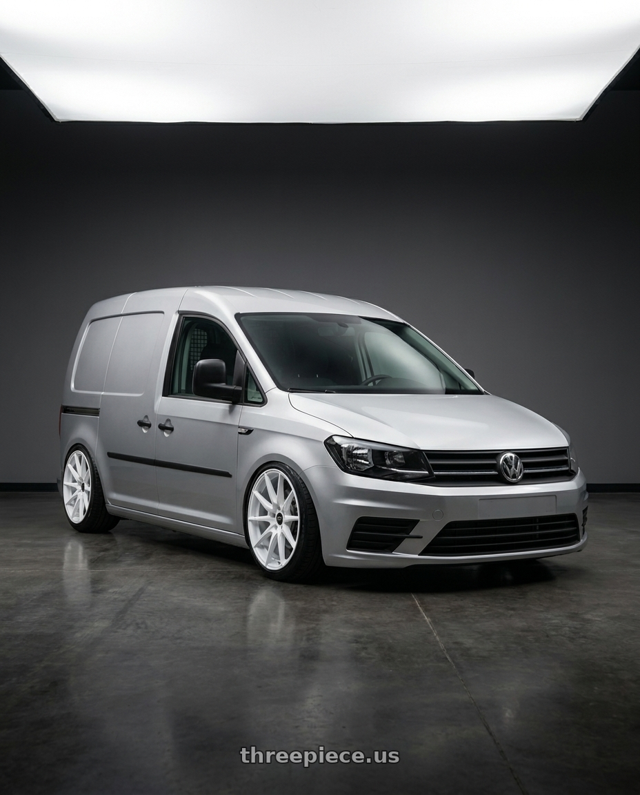 2019 Caddy van with MST Wheels DELTA 5x114.3 18x9.5 +38 Alabaster White wheels