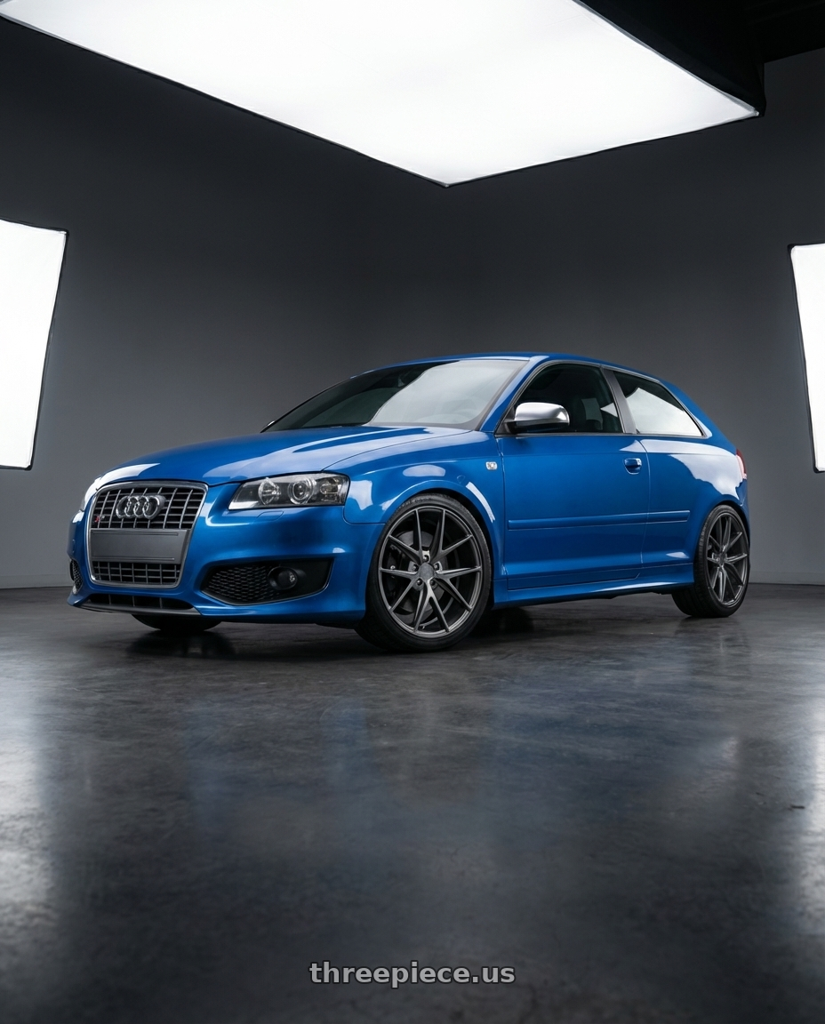 2019 Audi S3 8V with Niche 1PC M116 MISANO 5X112 18X8 +30 MATTE GUN METAL wheels