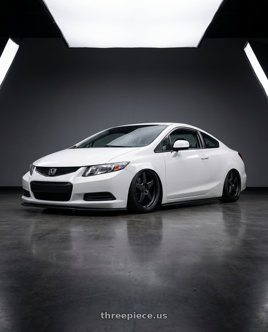 2015 Honda Civic Lx Coupe with KATANA RACING KR03 5x114.3 18x8 +40 Matte Black wheels