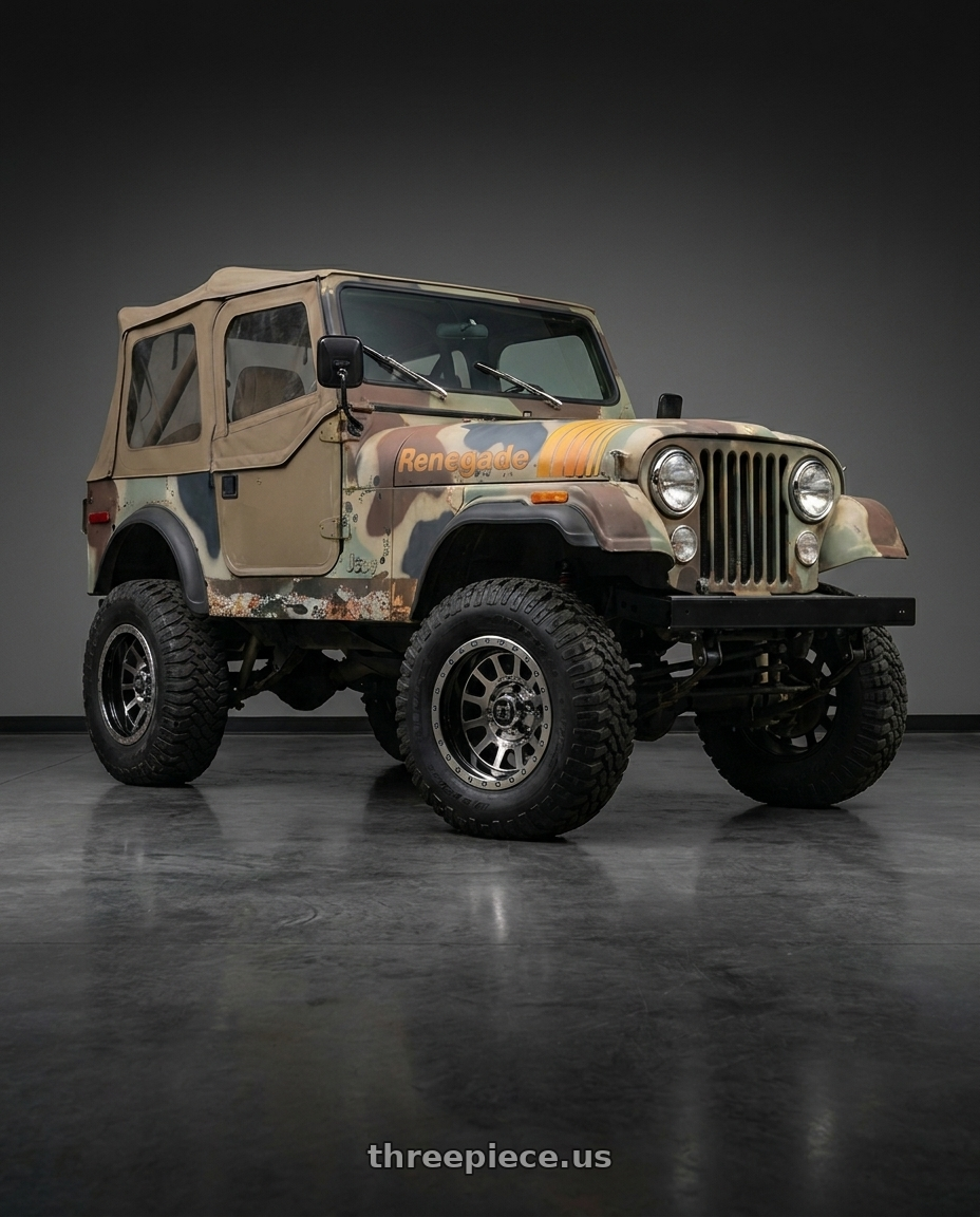 1979 jeep cj7 with ATX Series AX201 5X139.7 15X10 -44 MATTE BRONZE W/ BLACK LIP wheels