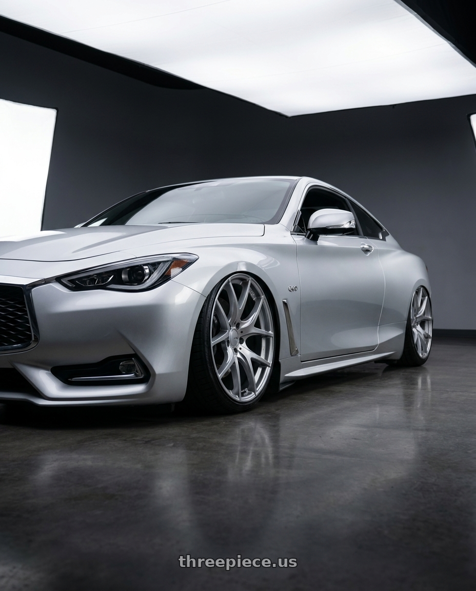 2020 Infiniti Q60 with Ssr Gtv03 5x114.3 19x8.5+38  GLARE SILVER wheels