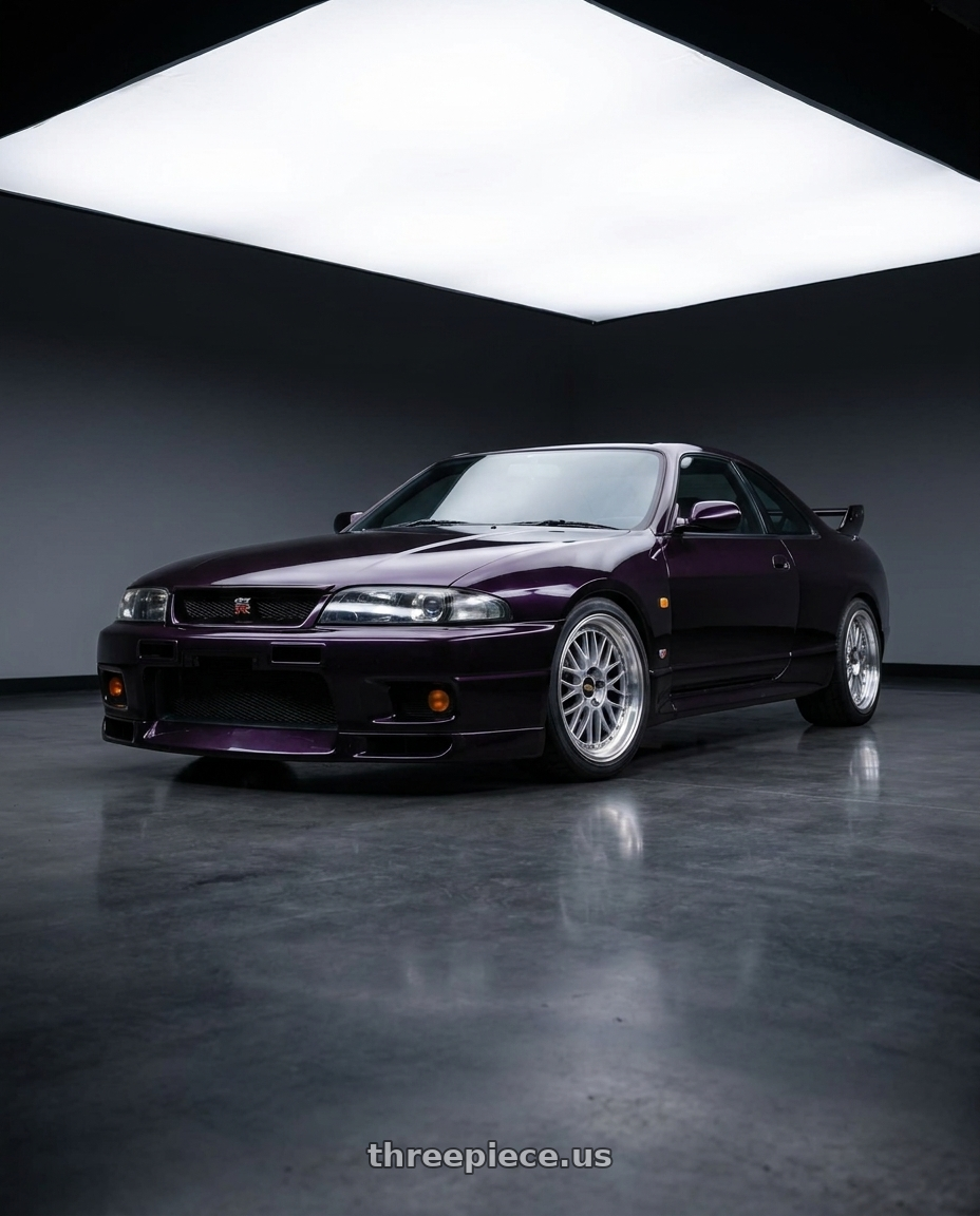 1995 nissan skyline GTR Vspec with BBS LM 5x114.3 17x7.5+38 Diamond Silver wheels