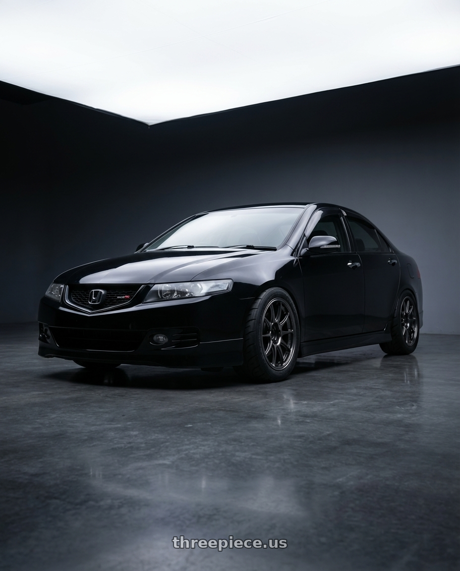 2006 Honda Accord Euro R Black with WedsSport TC105X Forged 5x114.3 18x8.5+32 Face 1 / EJ-TI wheels