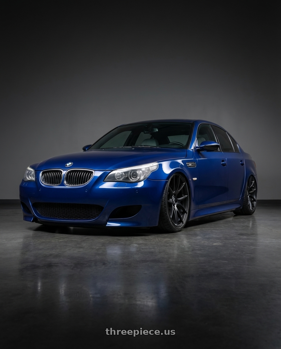 2010 BMW M5 E60 with Forgestar CF5V 5x120 20x12 +52 Satin Black wheels
