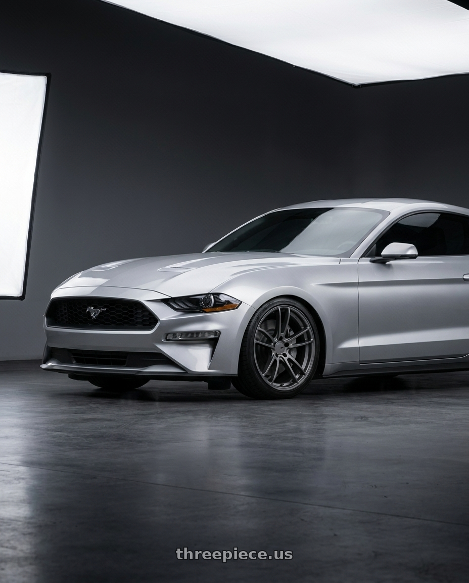 2021 Ford Mustang GT with American Racing AR941 MACH FIVE 5X114.3 19X9 +30 GRAPHITE wheels