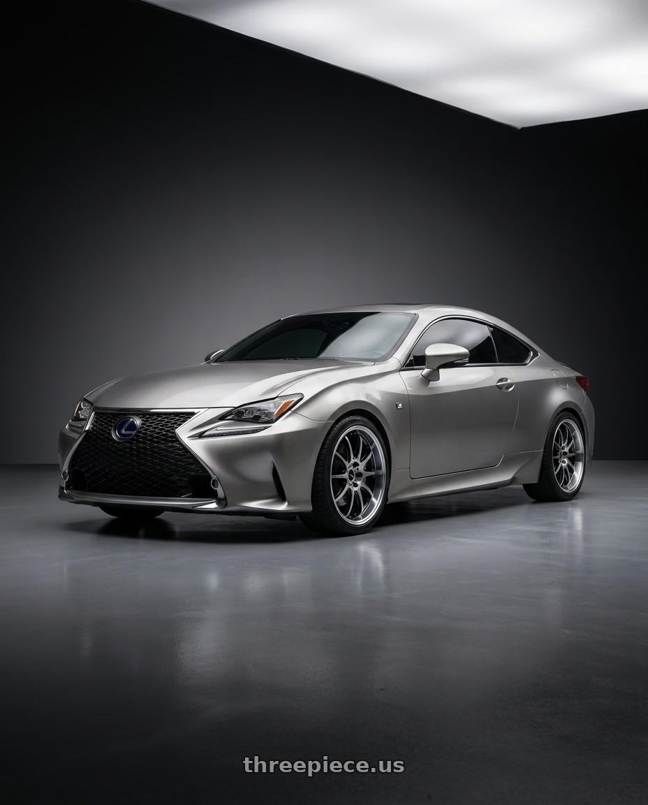 2016 Lexus RC 350 F Sport with Work Emotion D9r 5x100 19x8.5 +38 Gt Silver Rim Cut wheels