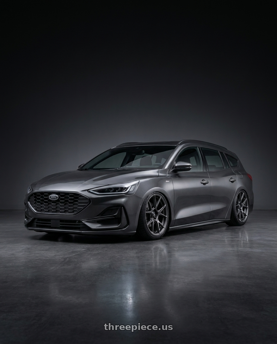 2023 Ford focus st line wagon with Konig Ampliform 5x114.3 19x9.5+25 Dark Metallic Graphite wheels