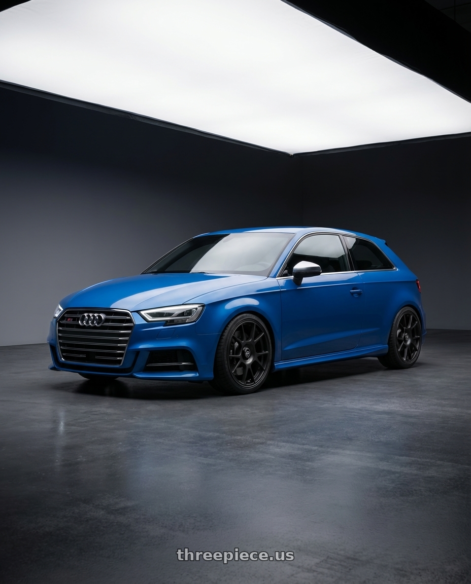 2019 Audi S3 8V with fifteen52 COMP 5x112 / 5x120 18x8.5 +35 ASPHALT BLACK (SATIN BLACK) wheels
