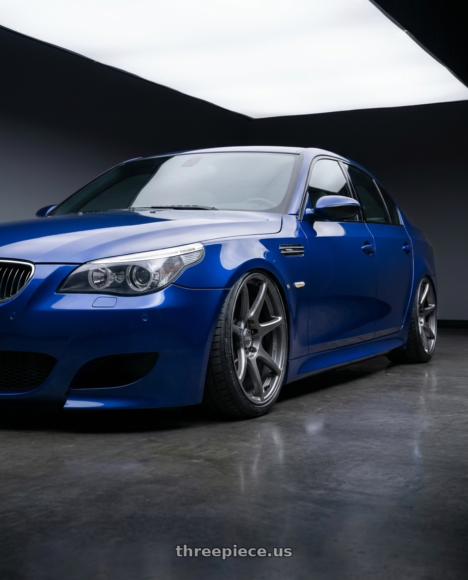 2010 BMW M5 E60 with Kansei K11G Tandem 5X120 19x10.5 22 Gunmetal wheels