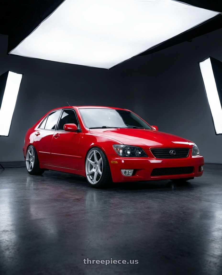 2003 Lexus IS300 with Kansei K11S Tandem 5x114.3 17x9 22 Hyper Silver wheels