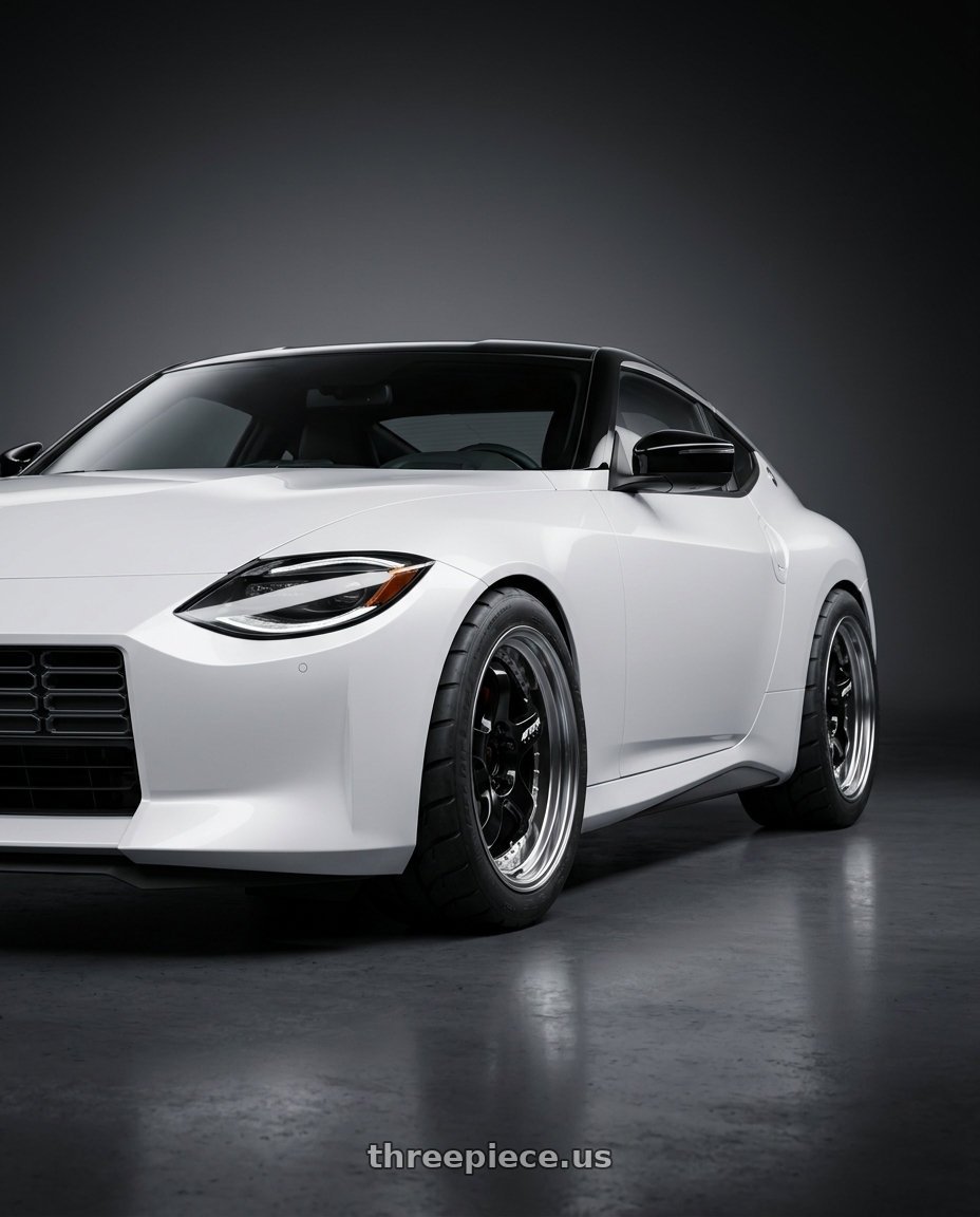 2024 Nissan Z performance with Work Meister S1 3P 5x114.3 19x10.5+12 R Disk Black wheels