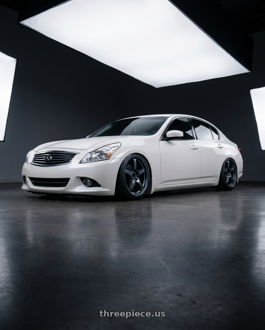 2012 Infiniti G37 with Gram Lights 57CR 5x114.3 19x8.5+35 Gunblue II wheels
