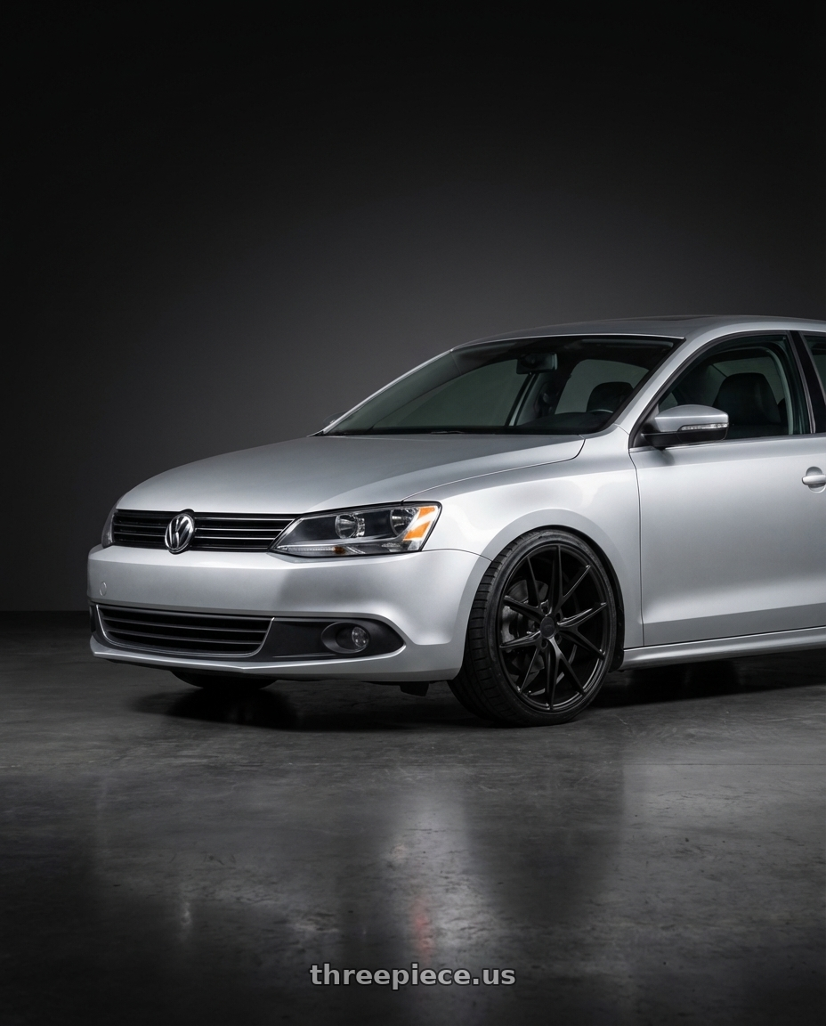 2016 Volkswagen Jetta GLI MK6 with Niche 1PC M117 MISANO 5X112 18X8 +42 MATTE BLACK wheels