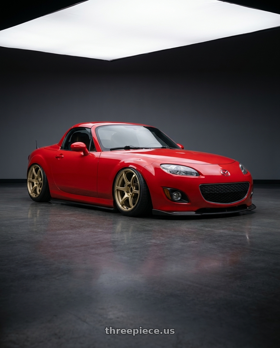 2012 Mazda MX-5 Miata NC with Advan RGIII 5x114.3 17x8.0+45 Gold wheels