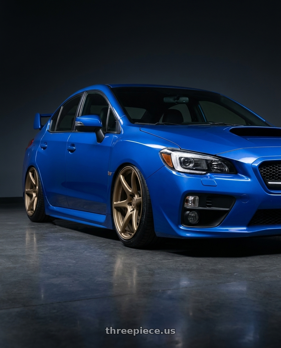 2013 Subaru WRX STI with Kansei K11B Tandem 5x114.3 18x9 12 Bronze wheels