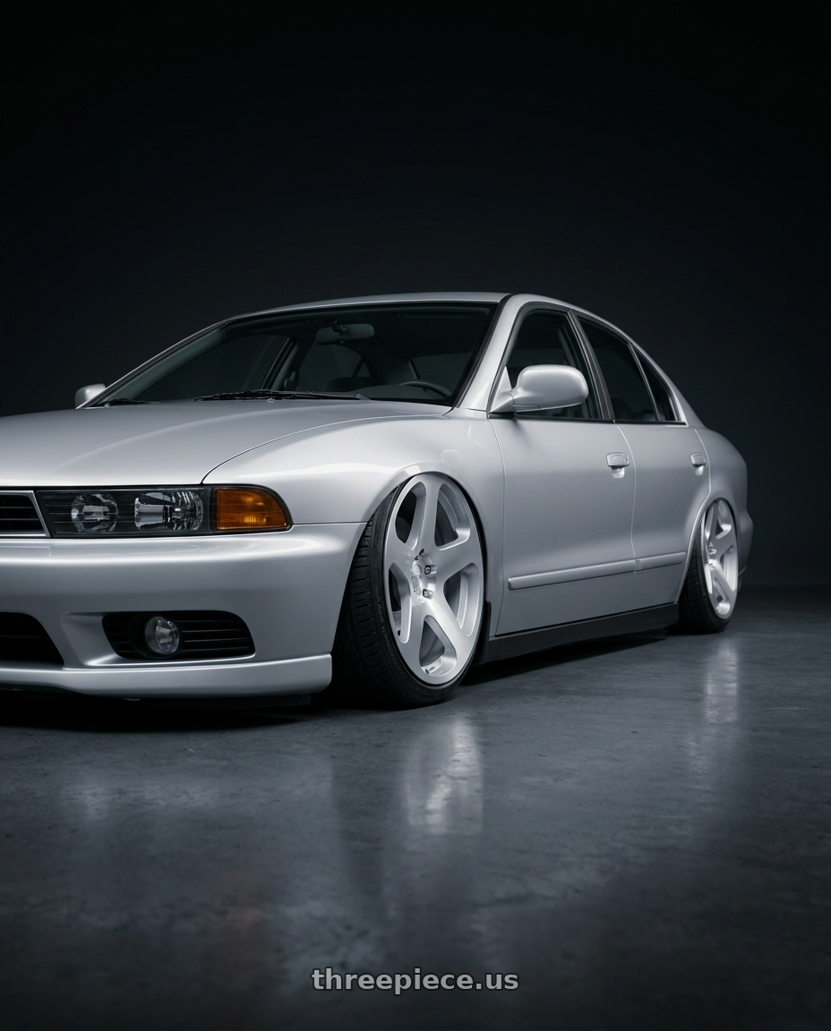 2001 Mitsubishi galant with Rotiform RC200 NUE 5X120 20x8.5 +35 GLOSS SILVER W/ MACHINED FACE wheels
