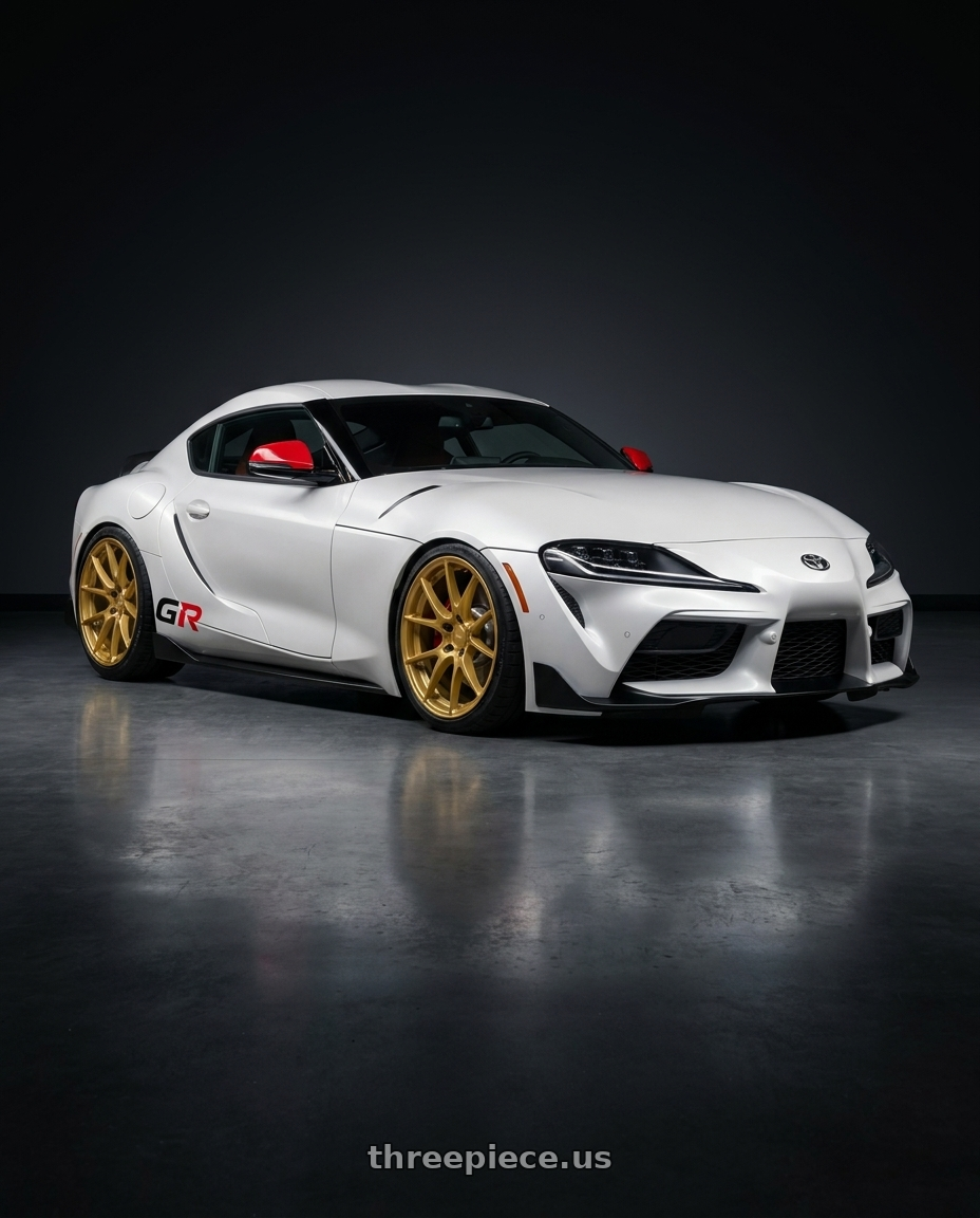 2026 toyota GR supra final with Rotiform 207 5x112 19x10.5 +35 GLOSS GOLD wheels
