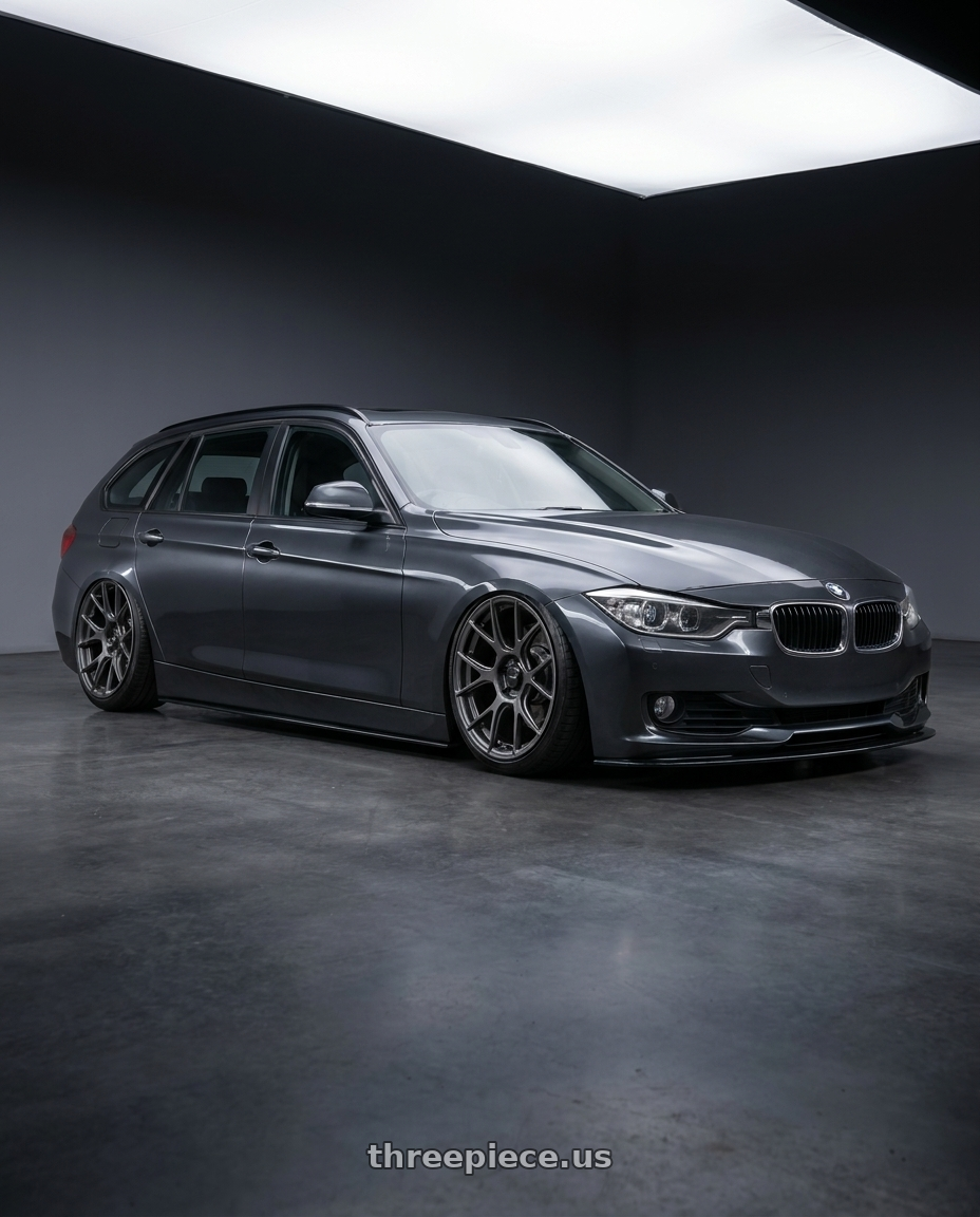 2016 BMW 3 Series F30 with Konig Ampliform 5x120 19x10+28 Dark Metallic Graphite wheels
