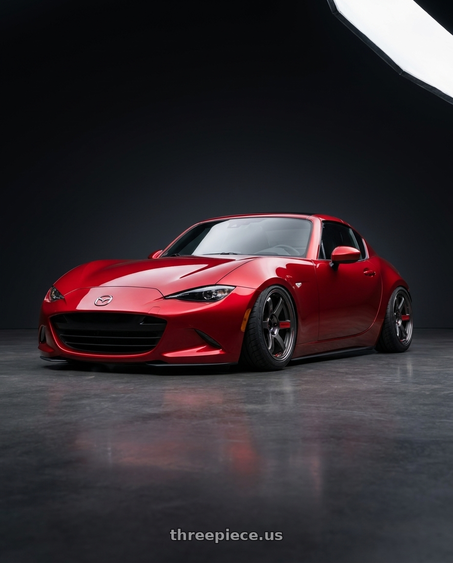 2018 Mazda Mx-5 with Volk Racing TE37 Saga SL 5x114.3 17x8.0+37 Pressed Graphite wheels