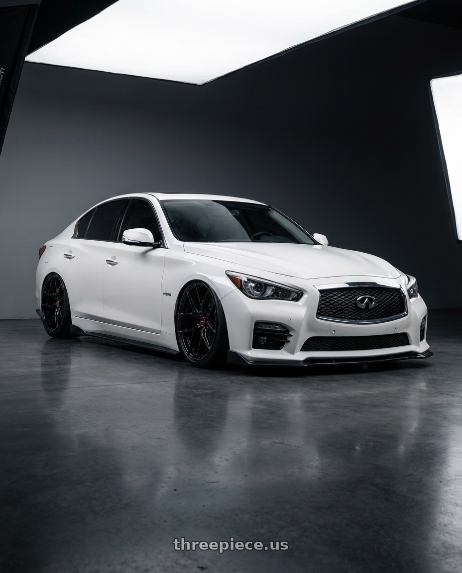 2020 Infiniti Q50 with Vossen HF-5 20x10.5 / 5x114.3 / ET45 / Deep Face / 73.1 -GB - Gloss Black Wheel - HF5-0N10 wheels