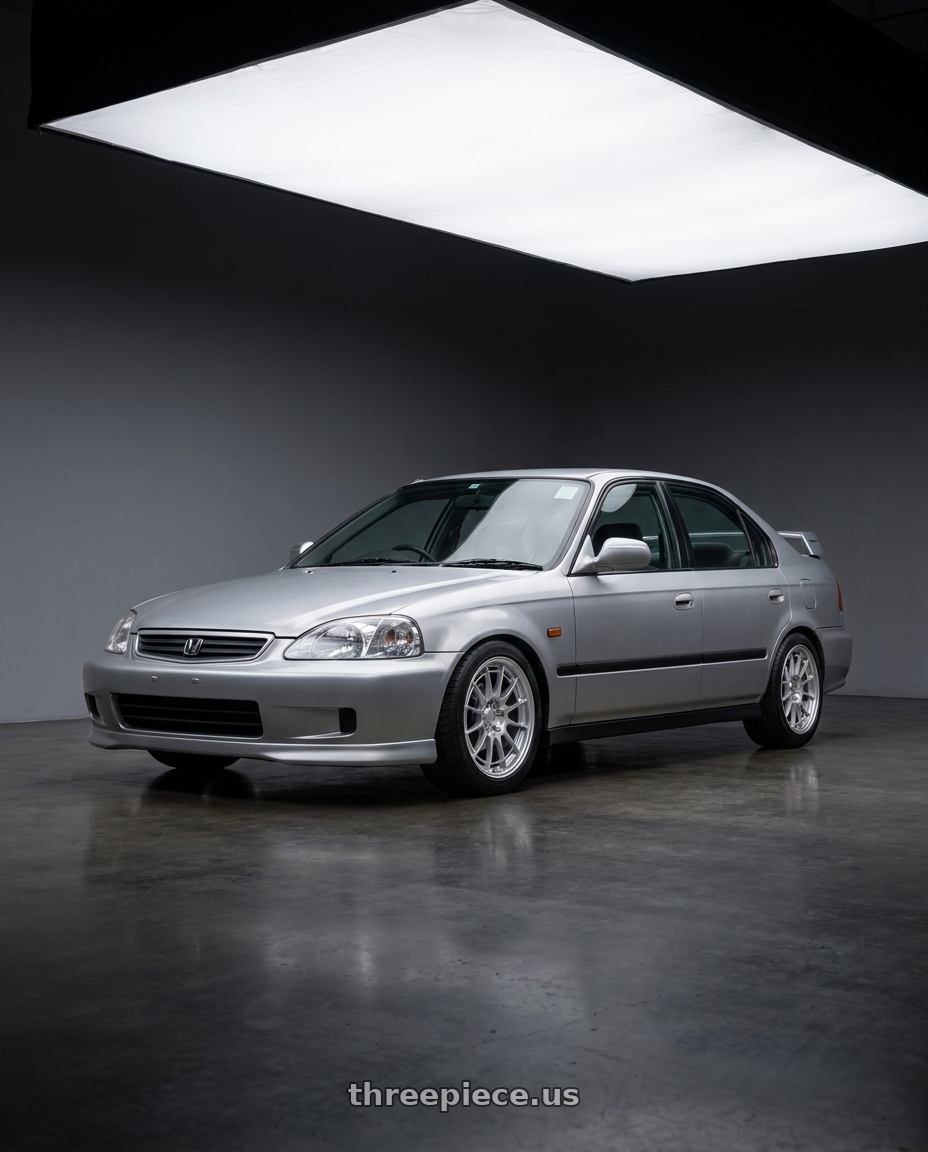 1999 honda civic with Enkei NT03+M 5x114.3 18x8.5+38 Silver wheels