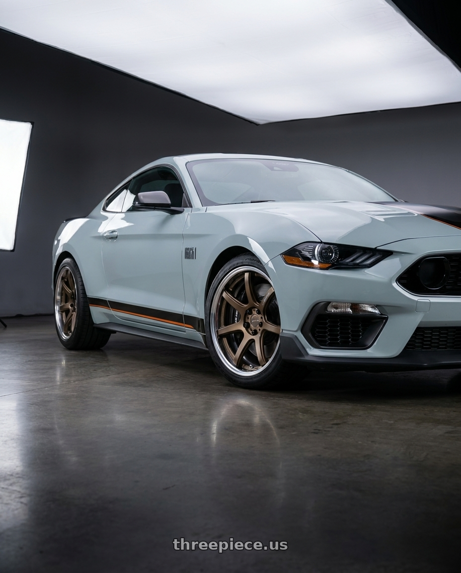2021 Ford Mustang Mach 1 with Work T7r 2P 5x114.3 20x8.5 +38 Matte Bronze wheels